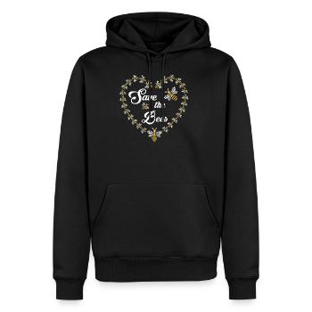 Save the Bees - Rettet die Bienen - Männer Premium Bio Hoodie - Schwarz - Vorne - Nico (187cm)