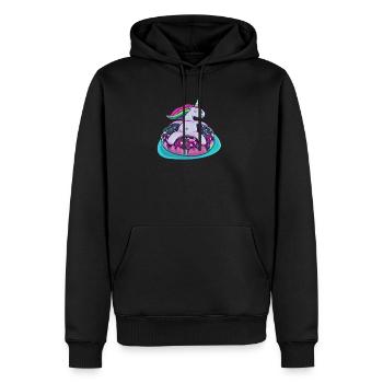 Lustiges Einhorn - Männer Premium Bio Hoodie - Schwarz - Vorne - Nico (187cm)