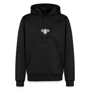 Diamonds are formed under pressure - Men’s Premium Organic Hoodie - black - Front - Nico (187cm)