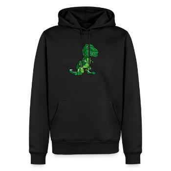 Robo Rex Robot Dinosaur Dino Boys Gift - Men’s Premium Organic Hoodie - black - Front - Nico (187cm)