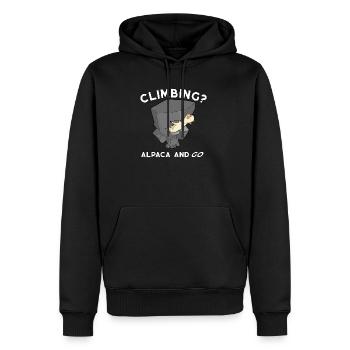 Climbing Alpaca Klettern Alpaka Outdoor Geschenk - Männer Premium Bio Hoodie - Schwarz - Vorne - Nico (187cm)