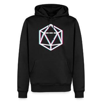 3D D20 weiß - Männer Premium Bio Hoodie - Schwarz - Vorne - Nico (187cm)