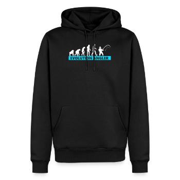 Angeln Evolution Angler - Männer Premium Bio Hoodie - Schwarz - Vorne - Nico (187cm)