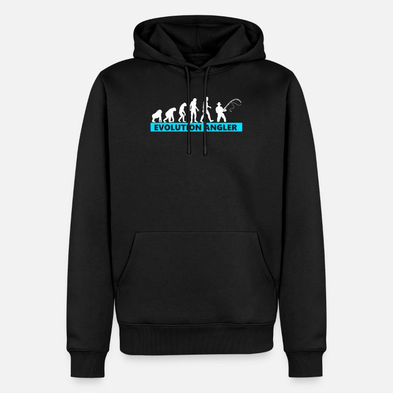 Angeln Evolution Angler - Männer Premium Bio Hoodie - Schwarz