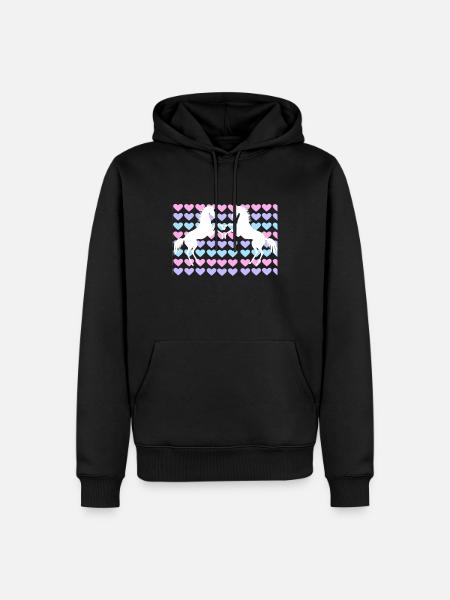 Pferde Reiten Liebe - Männer Premium Bio Hoodie - Schwarz
