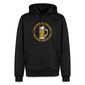 Beer bee beekeeper funny saying - Men’s Premium Organic Hoodie - black - Front - Nico (187cm)