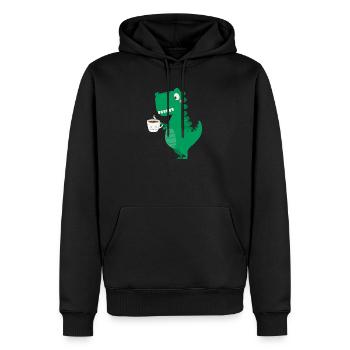 café rex Kaffesaurus rex - Sweat à capuche Premium bio Homme - noir - Devant - Nico (187cm)