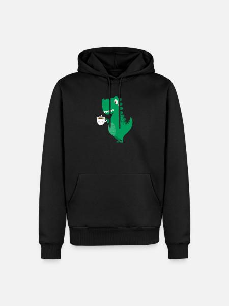 coffee rex Kaffesaurus rex - Men’s Premium Organic Hoodie - black