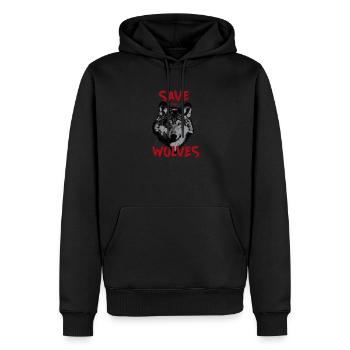 Rettet die Wölfe Tierschutz Wolf Anti Wolfsjagd - Männer Premium Bio Hoodie - Schwarz - Vorne - Nico (187cm)