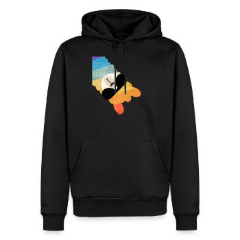 Lama Alpaka mit Sonnenbrille - Männer Premium Bio Hoodie - Schwarz - Vorne - Nico (187cm)