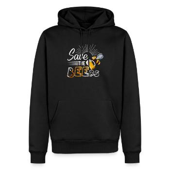 Bier Biene Spruch cooles Geschenk - Männer Premium Bio Hoodie - Schwarz - Vorne - Nico (187cm)