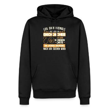 Geocaching Geocacher Proverbe - Sweat à capuche Premium bio Homme - noir - Devant - Nico (187cm)