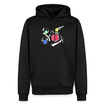 Cool jeu de dés T-shirt - Sweat à capuche Premium bio Homme - noir - Devant - Nico (187cm)