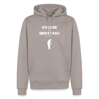 Golf Spruch Golfer Golfen - Männer Premium Bio Hoodie - Taupe - Vorne - Nico (187cm)