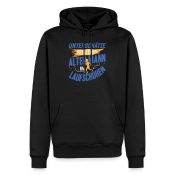 Joggen Spruch Jogging Laufen Marathon - Männer Premium Bio Hoodie - Schwarz - Vorne - Nico (187cm)