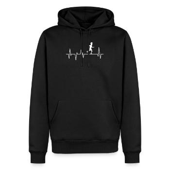Joggen Herzschlag Laufen Jogging - Männer Premium Bio Hoodie - Schwarz - Vorne - Nico (187cm)