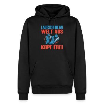 Laufen Spruch Joggen Marathon - Männer Premium Bio Hoodie - Schwarz - Vorne - Nico (187cm)