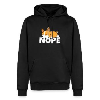 Nope Welsh Corgi Dog Lazy Lazy Fur Gift Idea - Men’s Premium Organic Hoodie - black - Front - Nico (187cm)