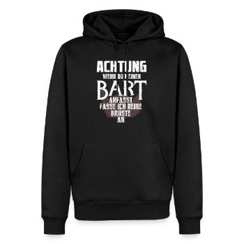 Bart Spruch Bartträger Schnurrbart - Männer Premium Bio Hoodie - Schwarz - Vorne - Nico (187cm)