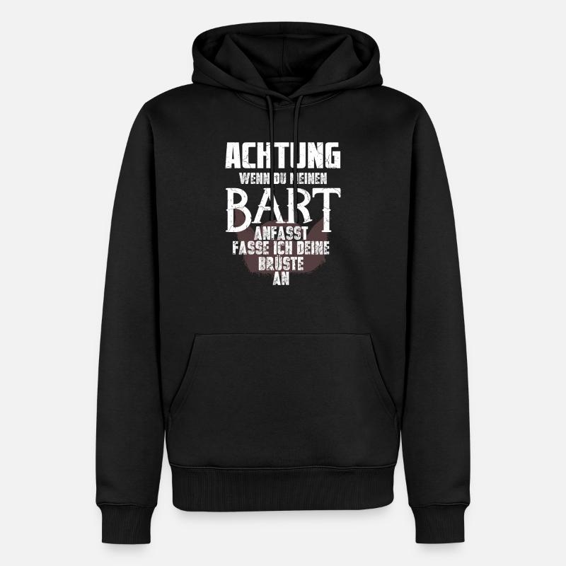 Bart Spruch Bartträger Schnurrbart - Männer Premium Bio Hoodie - Schwarz