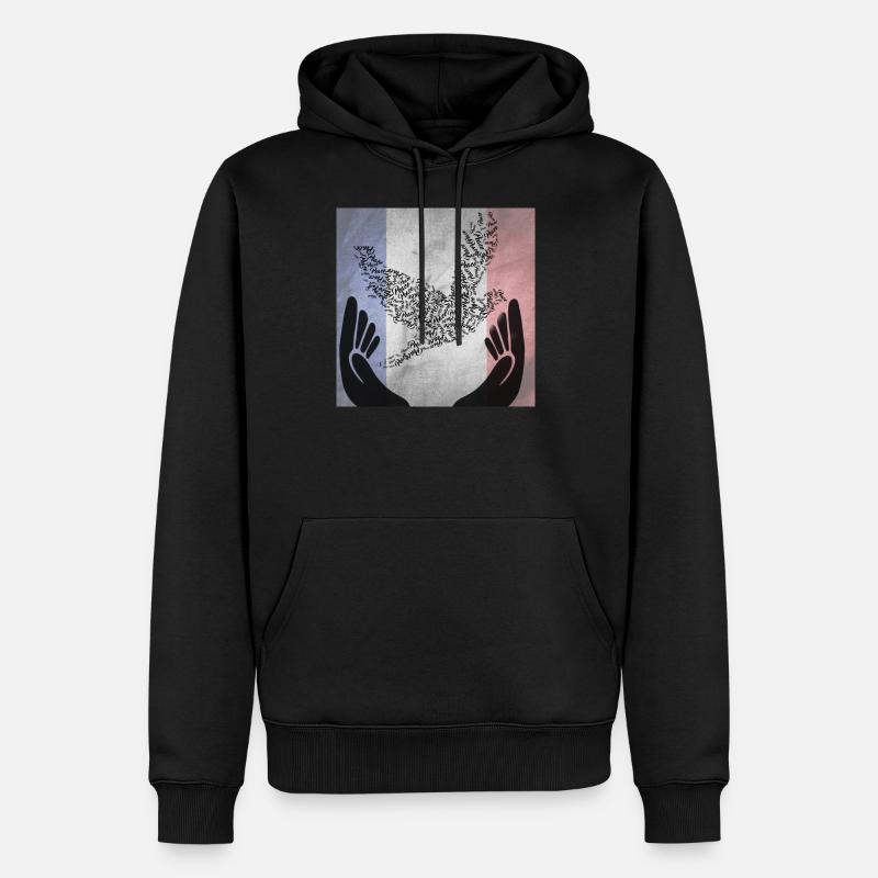 Paix - Sweat à capuche Premium bio Homme - noir