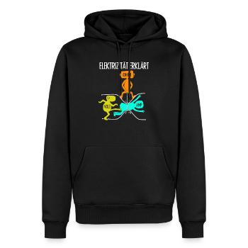 Elektriker Handwerker Spruch - Männer Premium Bio Hoodie - Schwarz - Vorne - Nico (187cm)