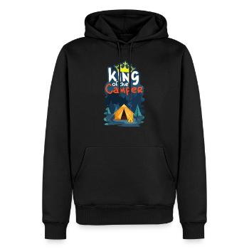 campeur - Sweat à capuche Premium bio Homme - noir - Devant - Nico (187cm)