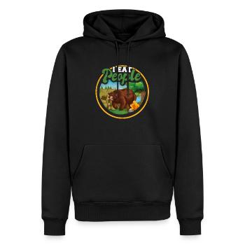 Ours je mange les gens Camping Camper - Sweat à capuche Premium bio Homme - noir - Devant - Nico (187cm)
