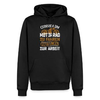 Motocyclisme dit - Sweat à capuche Premium bio Homme - noir - Devant - Nico (187cm)