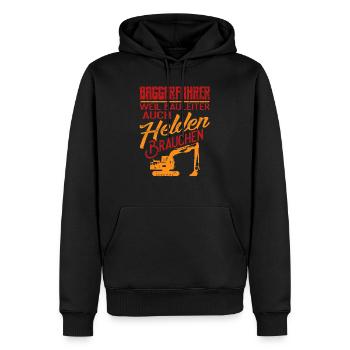 Bagger Spruch Baggerfahrer Baggern - Männer Premium Bio Hoodie - Schwarz - Vorne - Nico (187cm)