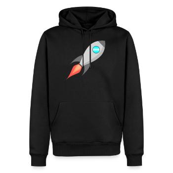 Rakete Rocket space Raumfahrt - Männer Premium Bio Hoodie - Schwarz - Vorne - Nico (187cm)