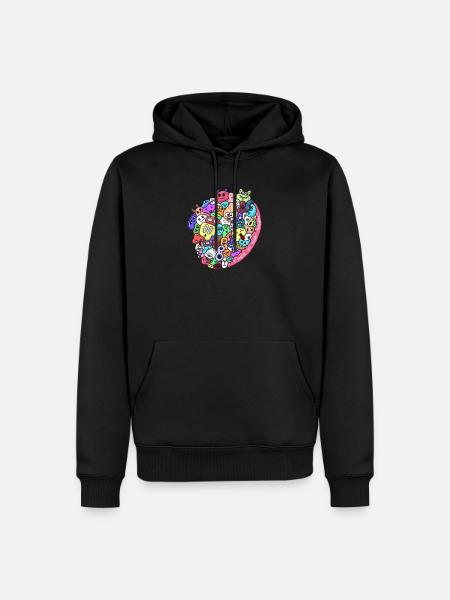 Doodle - Männer Premium Bio Hoodie - Schwarz