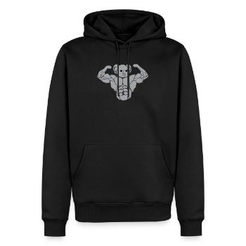 Fitness Gym Sport - Sweat à capuche Premium bio Homme - noir - Devant - Nico (187cm)
