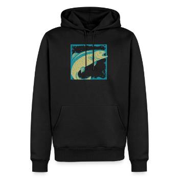 Angler Fischer Fischen Angeln Angelrute Fisch - Männer Premium Bio Hoodie - Schwarz - Vorne - Nico (187cm)