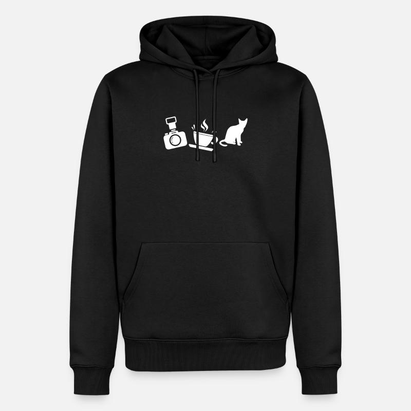 photographe - Sweat à capuche Premium bio Homme - noir