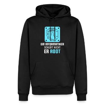 Informatiker Root Spruch - Männer Premium Bio Hoodie - Schwarz - Vorne - Nico (187cm)