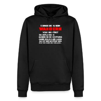 Wandern lustiger Spruch - Männer Premium Bio Hoodie - Schwarz - Vorne - Nico (187cm)