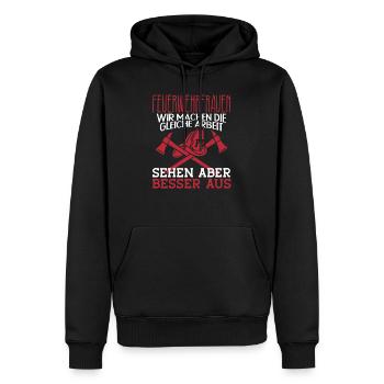 Feuerwehrmann Rettungssanitäter Freiwillige - Männer Premium Bio Hoodie - Schwarz - Vorne - Nico (187cm)