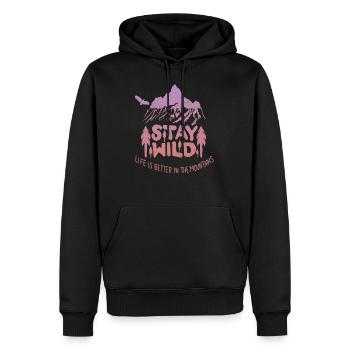 Randonnée en forêt - Sweat à capuche Premium bio Homme - noir - Devant - Nico (187cm)