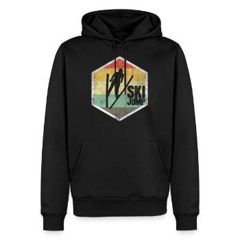 Tee-shirt cadeau saut à ski - Sweat à capuche Premium bio Homme - noir - Devant - Nico (187cm)