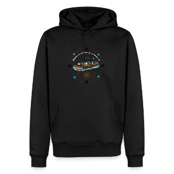 Narrowboat-Illustrations-Haus ist, wo Sie es machen - Männer Premium Bio Hoodie - Schwarz - Vorne - Nico (187cm)