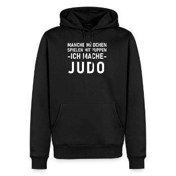 judo - Sweat à capuche Premium bio Homme - noir - Devant - Nico (187cm)