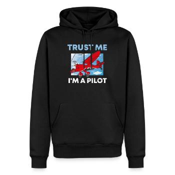 Vertrau mir ich bin Pilot Piloten Spruch - Männer Premium Bio Hoodie - Schwarz - Vorne - Nico (187cm)