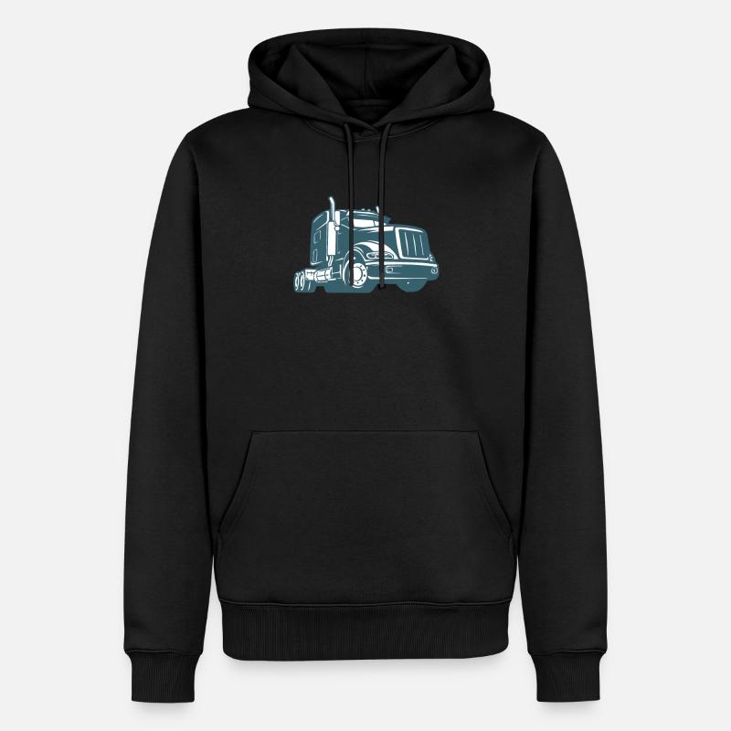 camion - Sweat à capuche Premium bio Homme - noir