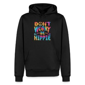 Hippie Vegan Peace Flower - Sweat à capuche Premium bio Homme - noir - Devant - Nico (187cm)