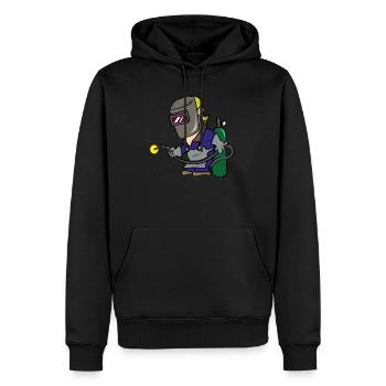 Welder welder welder t shirt gift - Men’s Premium Organic Hoodie - black - Front - Nico (187cm)