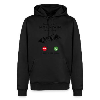 La montagne appelle - Sweat à capuche Premium bio Homme - noir - Devant - Nico (187cm)