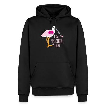 Folle spatule dame oiseau - Sweat à capuche Premium bio Homme - noir - Devant - Nico (187cm)