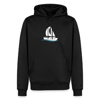 navigation à voile - Sweat à capuche Premium bio Homme - noir - Devant - Nico (187cm)