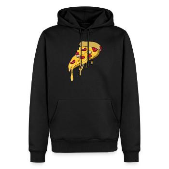 Pizza Liebe Pizzastück - Männer Premium Bio Hoodie - Schwarz - Vorne - Nico (187cm)